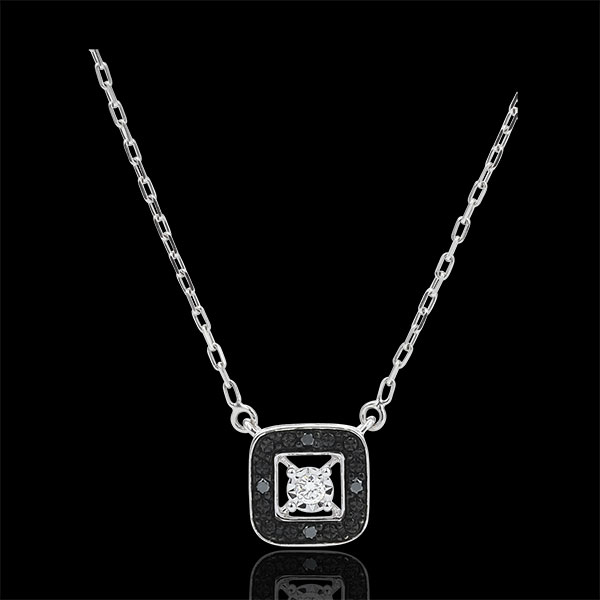 Black diamond Necklace Clair Obscure - white gold - 0.03 carat