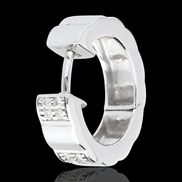 Orecchini a cerchio Arcata - Oro bianco pavé - 18 carati - Diamanti - 0.13 carati