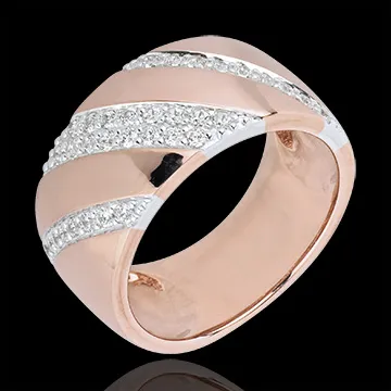Anello Intenso - Oro rosa e Oro bianco - 18 carati Diamanti - 0.44 carati