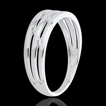 Anello Sera d'estate - Oro bianco - 18 carati - 6 Diamanti