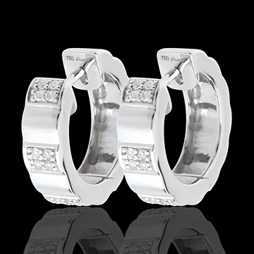 Aros Arcada - oro blanco empedrados 18 quilates 