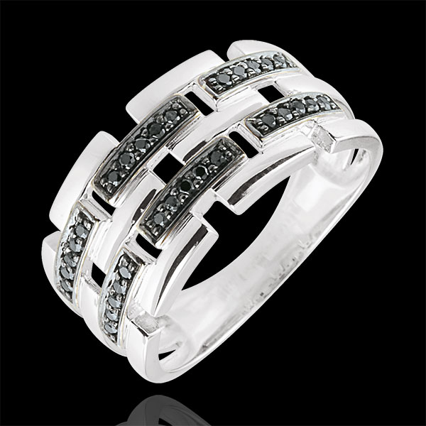 Anillo Claroscuro - Camino Secreto - gran modelo - oro blanco 18 quilates