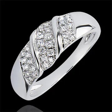 Anillo Abundancia - Cinta - oro blanco de 18 quilates y diamantes