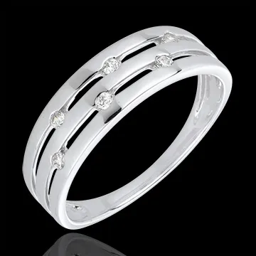 Anillo Tarde de Verano - oro blanco 18 quilates y diamantes