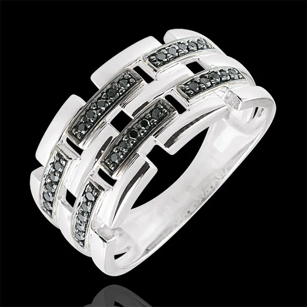 Anillo Claroscuro - Camino Secreto - gran modelo - oro blanco 18 quilates