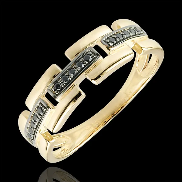 Ring Chiaroscuro  - Geheim Pad - 9 karaat geelgoud klein model