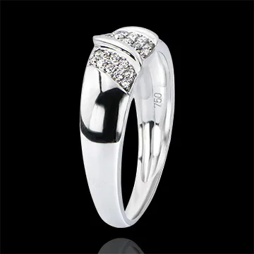 Ring Overvloed - Lint - 18 karaat witgoud met diamanten