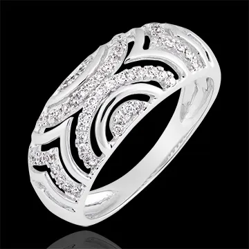 Anillo Mona - oro blanco de 18 quilates y diamantes