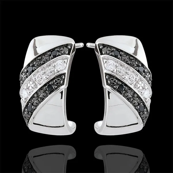 Creolen Chiaroscuro - Schemering - zwarte Diamanten - 18 karaat witgoud