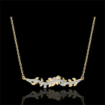 Collana Giardino Incantato - Fogliame Reale - Oro giallo - 18 carati - Diamanti