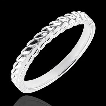 Anello Giardino Incantato - Treccia - Oro bianco - 9 carati