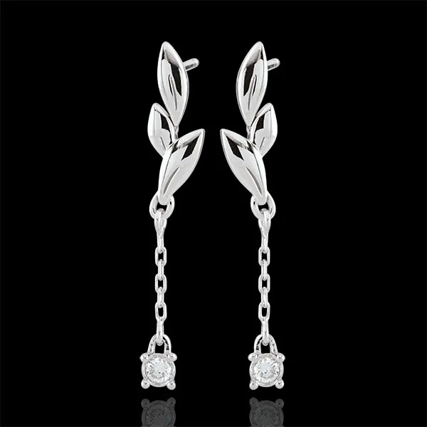 Orecchini Soffio Leggero - Oro bianco - 18 carati - 2 Diamanti