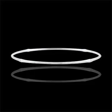 Bracciale Giunco Giungla Sacra - diamanti - oro bianco spazzolato 18 carati