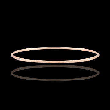 Bracciale Giunco Giungla Sacra - diamanti - oro rosa spazzolato 18 carati