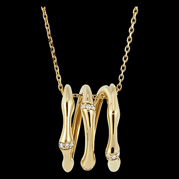 Collana Giungla Sacra 3 file multi diamanti- oro giallo 9 carati