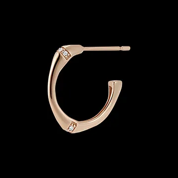 Orecchini creoli Giungla Sacra modello piccolo multi diamanti - oro rosa 9 carati