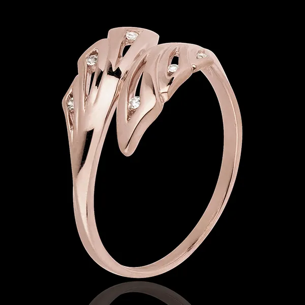 Anello Freschezza - Palme - Oro rosa - 18 carati - Diamanti - 0.032 carati