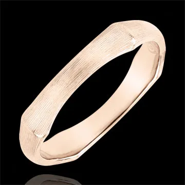 Anello Giungla Sacra - 4 mm - oro rosa spazzolato 18 carati