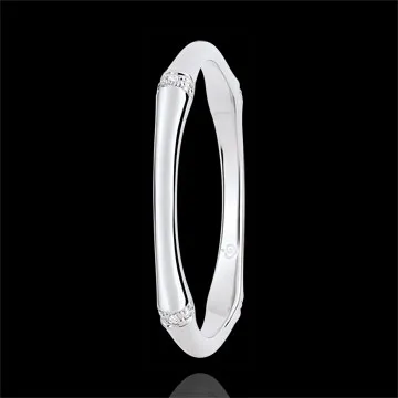 Anello Giungla Sacra - Multi diamanti 2 mm - oro bianco 9 carati