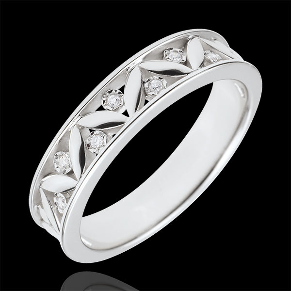 Verighetă Prospeţime - Roma Antică - aur alb de 18K - 7 Diamante