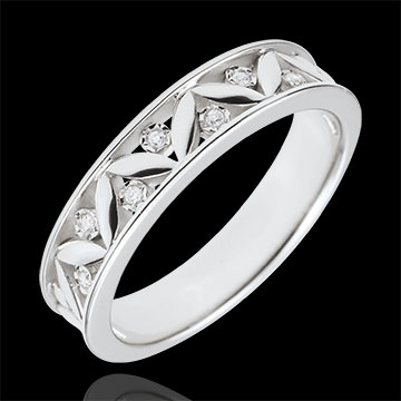 Verighetă Prospeţime - Roma Antică - aur alb de 18K - 7 Diamante