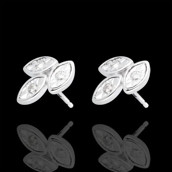 Cercei buchete de diamante aur alb de 18k