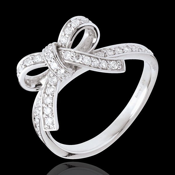 Anillo Anudado Diamantes - oro blanco 18 quilates