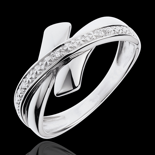 Anillo Cruces - oro blanco 18 quilates y diamantes