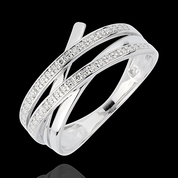 Anillo Remolino - oro blanco 18 quilates - 6 diamantes