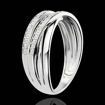 Anillo Remolino - oro blanco 18 quilates - 6 diamantes