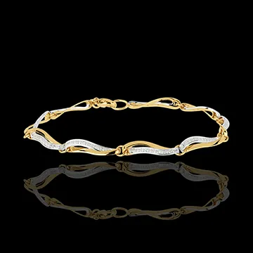Pulsera Ondas del Nilo - dos oros 18 quilates y diamantes