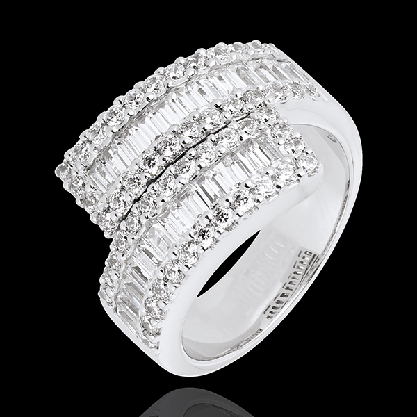 Anillo Constelación - Luz Infinita variación - oro blanco 18 quilates