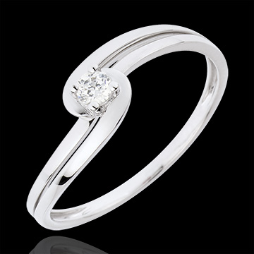 Anillo Solitario Silly - oro blanco 18 quilates