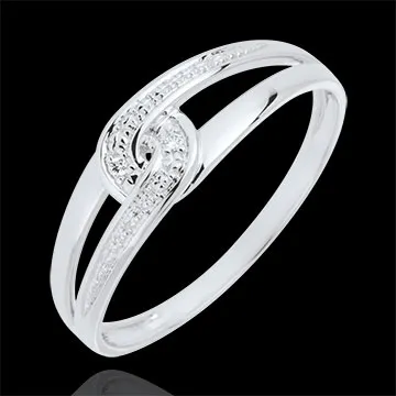 Anillo Evita oro blanco 9 quilates y diamante 