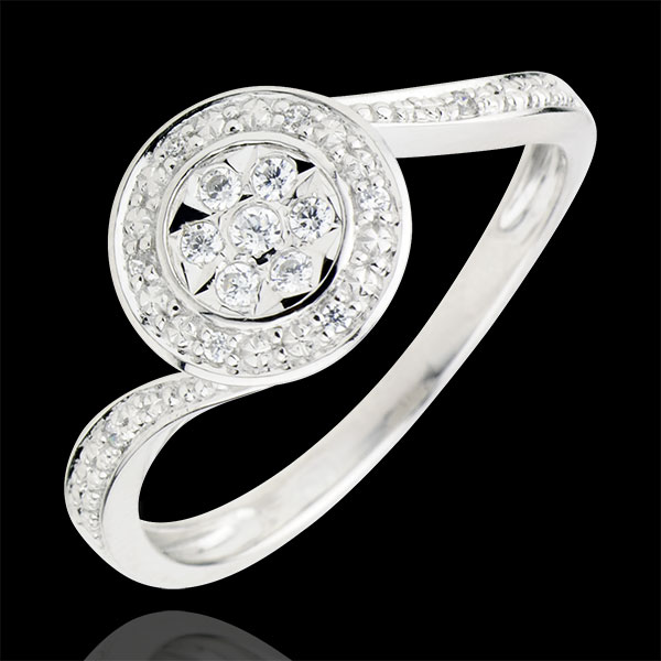 Anillo el Baile del Cisne - oro blanco 9 quilates 