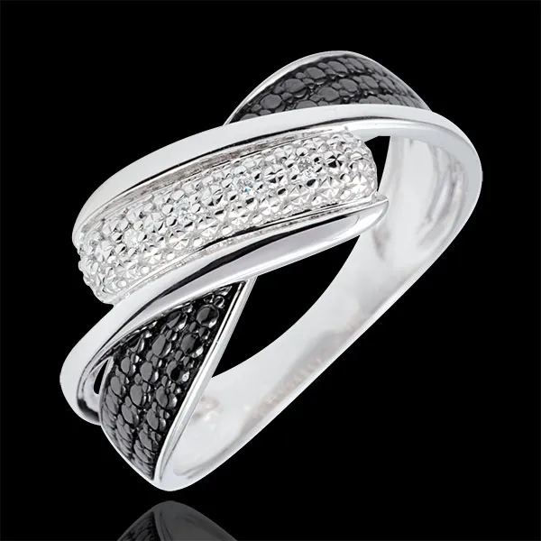 Anillo Claroscuro - Kinesis - oro blanco 9 quilates - diamantes blancos
