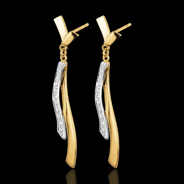 Pendientes Maeva - oro amarillo y blanco 18 qualites