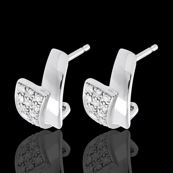 Pendientes Trópico - oro blanco empedrados 18 quilates - 24 diamantes