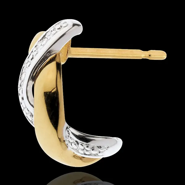 Pendientes Admaración - oro amarillo y oro blanco 18 quilates