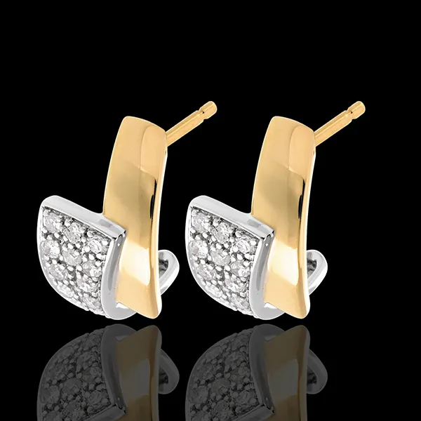 Pendientes Trópico - oro amarillo 18 quilates empedrados y diamantes