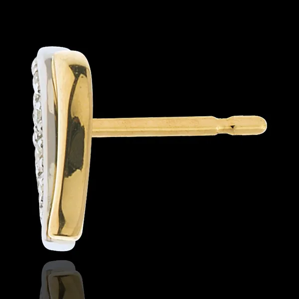 Pendientes Iconos Mágicos - dos oros - oro amarillo y oro blanco 18 quilates y diamantes