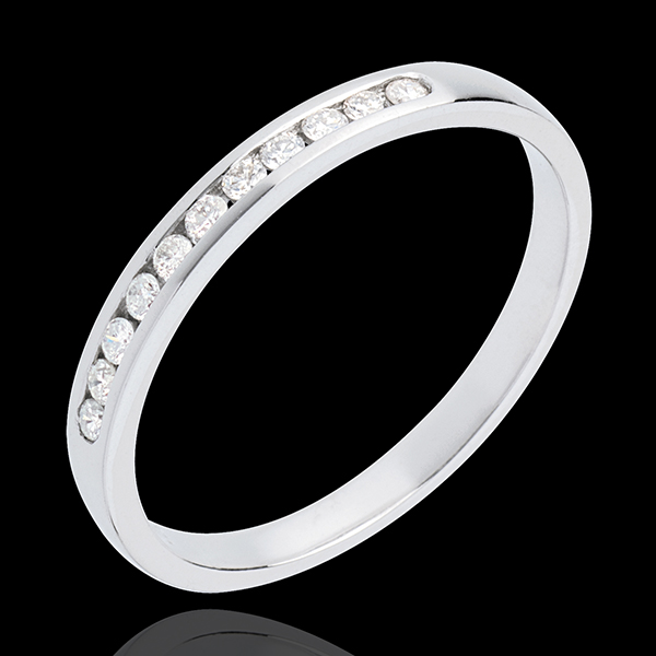 Half eternity ring white gold paved-channel setting - 11 diamonds : 0.15 carat
