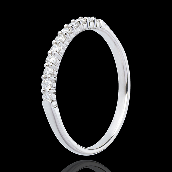 Half eternity ring white gold semi paved-bar prong setting - 11 diamonds
