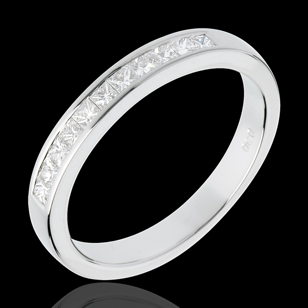 Half eternity ring white gold semi-paved channel setting - 0.31 carat - 11 diamonds