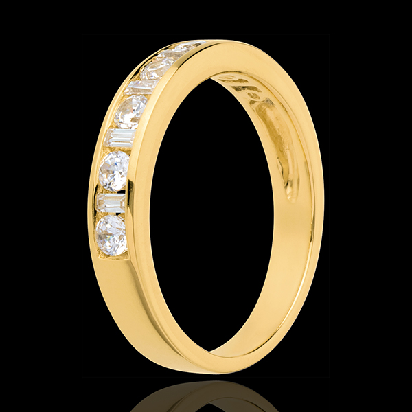 Half eternity ring yellow gold semi paved-channel setting - 0.57 carat - 13 diamonds
