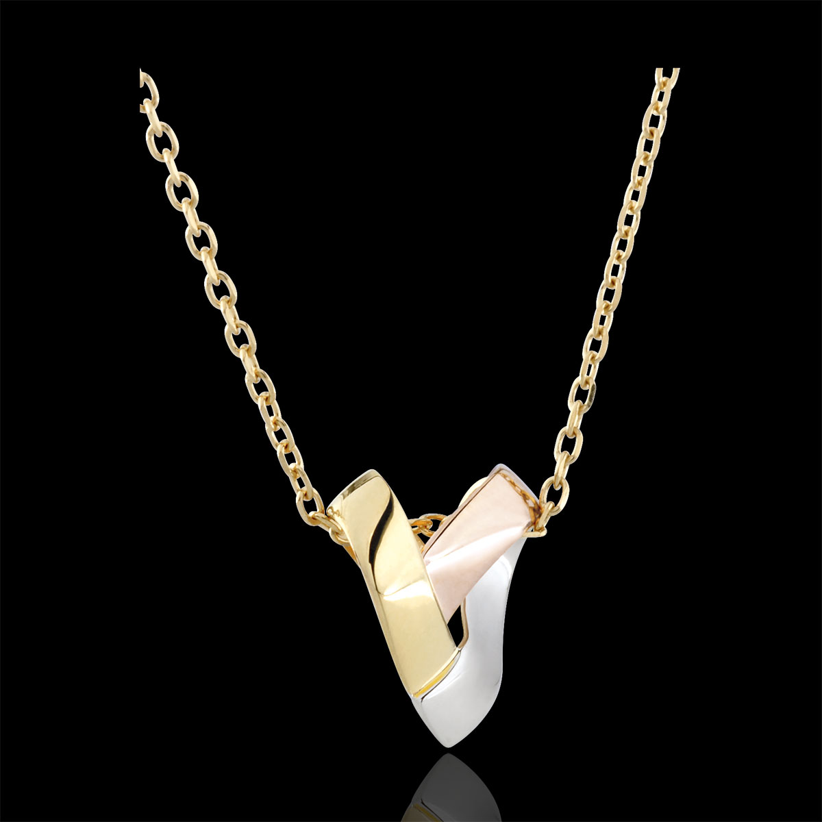 Halskette Origami Herz in 375er Weiß-, Gelb- und Roségold : Edenly-Schmuck