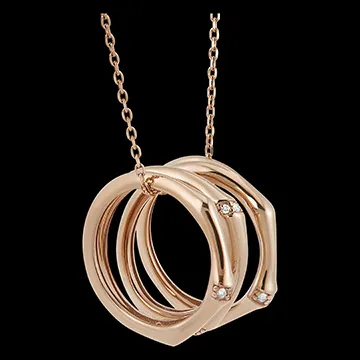 Ketting Heilige Jungle 3 rijen multi diamanten - 18 karaat roségoud