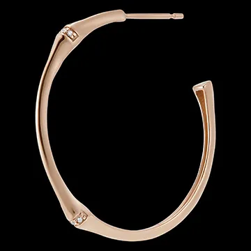 Creolen Heilige Jungle groot model multi diamanten - 9 karaat roségoud