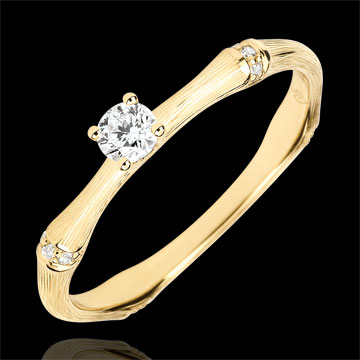Verlovingsring Heilige Jungle - Diamant 0.09 karaat - geborsteld 9 karaat geelgoud