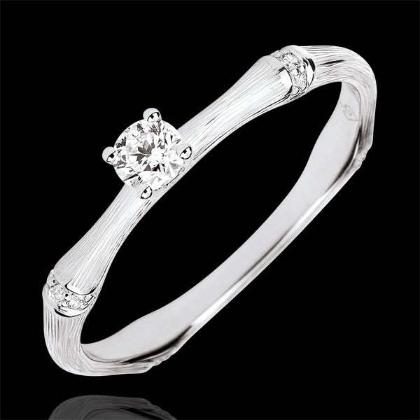 Verlovingsring Heilige Jungle - Diamant 0.09 karaat - geborsteld 18 karaat witgoud